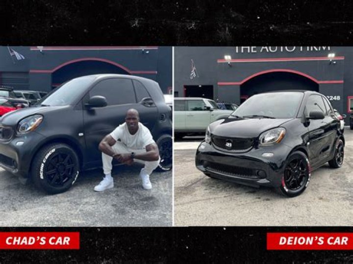 Deion Sanders & Ochocinco Cop Tricked-Out Smart Cars, All Black Everything! |