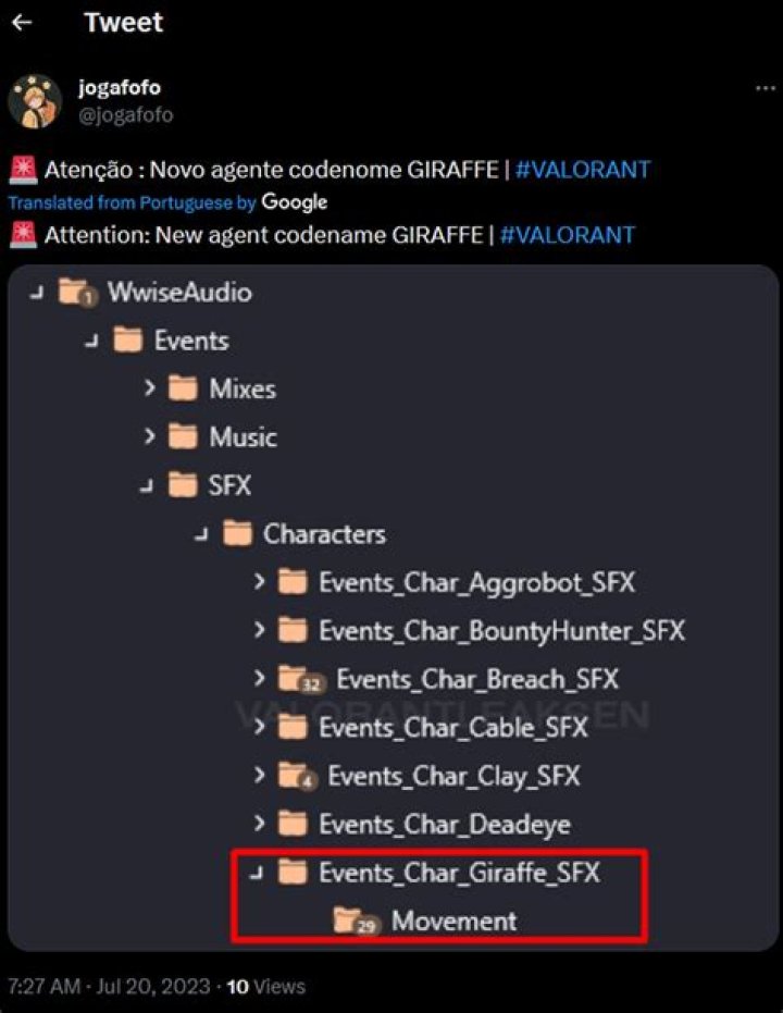 Giraffe for the upcoming new agent