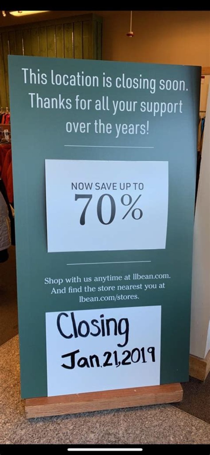 Ll Bean Closing