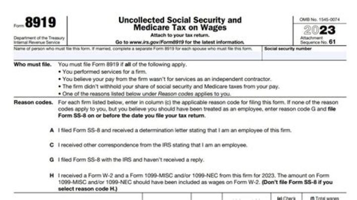 Navigating Tax Form 8919 For Uncollected Social