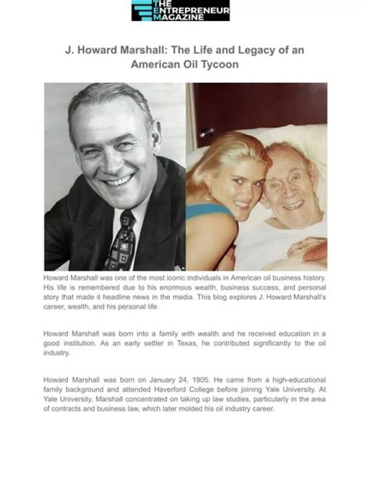 Uncovering The Secrets Of Oil Tycoon And Philanthropist J. Howard Marshall