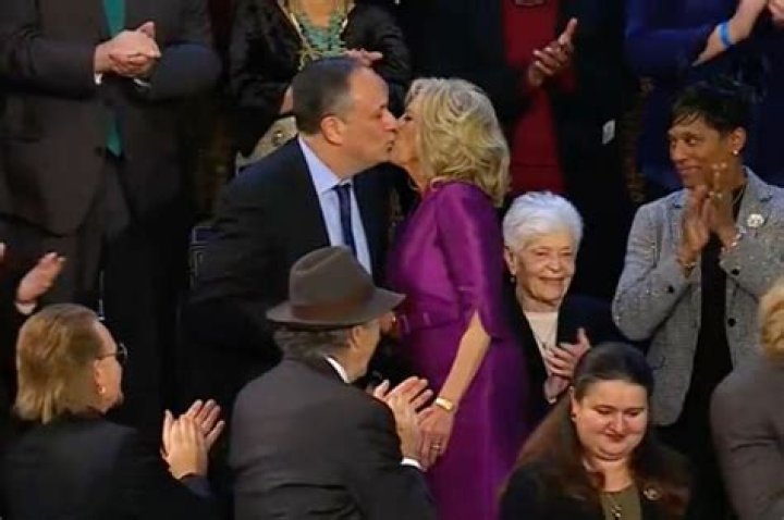 Watch Jill Biden And Doug Emhoff Share A Kiss: A Moment Captured
