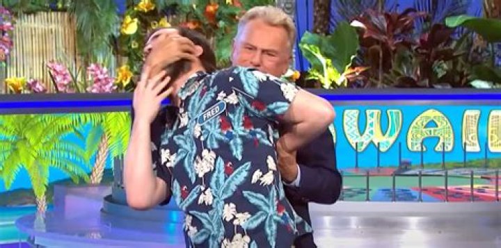 Watch Wheel of Fortune host Pat Sajak try his best to tackle a contestant